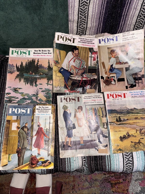 Saturday Evening Post 6/13/56. 07/14/56. 12/19/59. 4/18/59. 5/19/56. 5/23/59 Lot