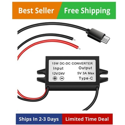 5V 3A Waterproof Buck Converter USB Type-C Power Adapter for Raspberry Pi 4