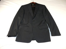 John Varvatos USA 38R 100 Worsted Wool Single Needle Black Blazer Coat Jacket