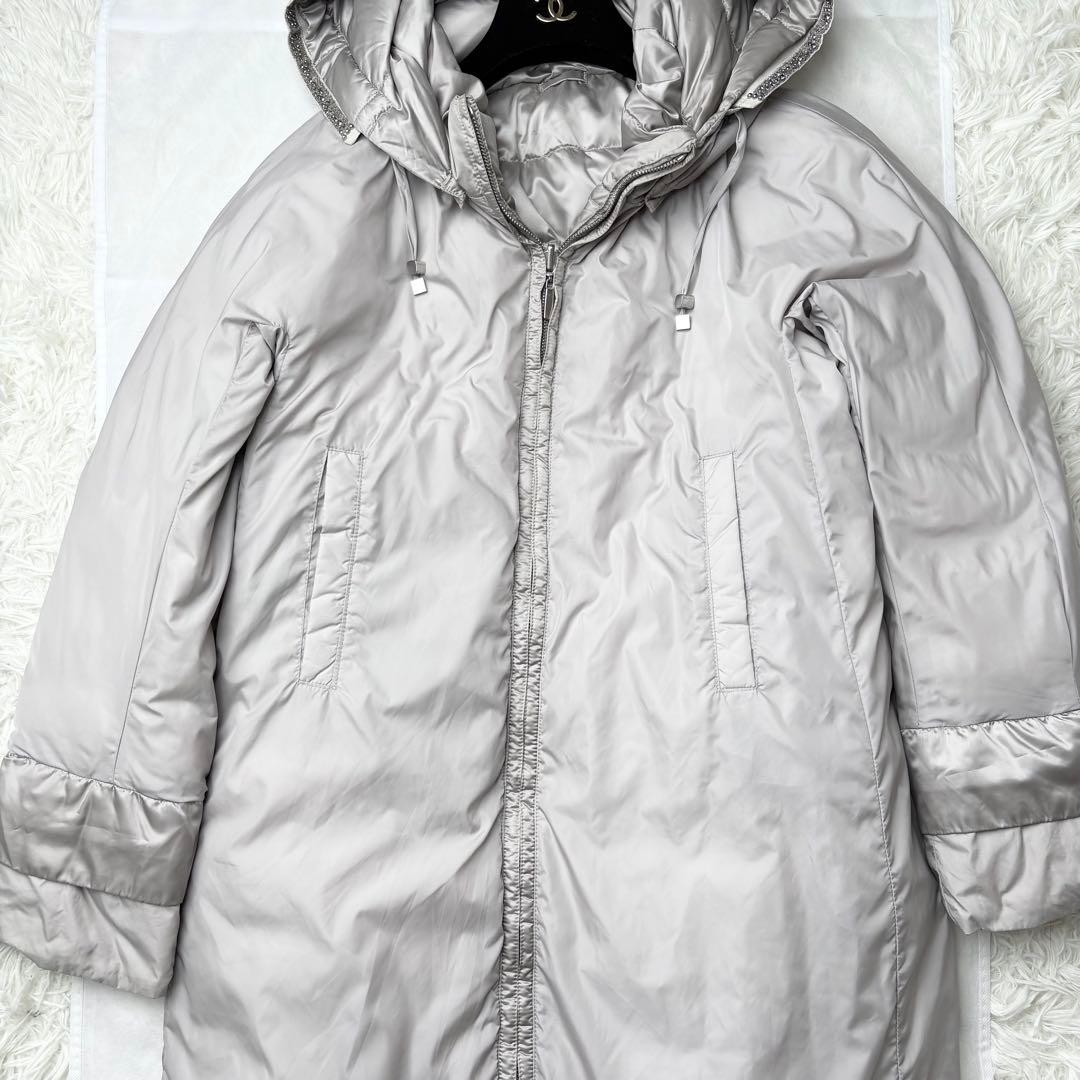 Max Mara Cube Reversible Long Down Coat Jacket Bl… - image 12