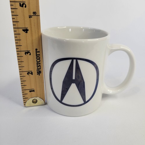 Acura Honda Cars Coffee Mug Cup White Ceramic Navy Blue Logo 10oz Caliper Symbol - Picture 4 of 13