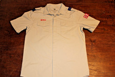 Boy Scouts of America BSA Men's Shirt Tan Large Vented Glued and Removed Patch