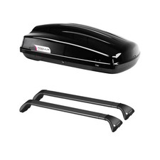 Roof Bars & Roof Box 340L for Volvo V60 MK2 2018-2022 With Flush Roof Rails