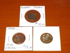 3 Coins Blank Penny and 2 off center strikes nice mint errors 1 cent rare