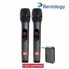 Set Sistema Microfonico Wireless - Confezione da 2 per Karaoke Canto Cordless Mic Nuovo