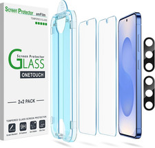 Amfilm 2 Pack Onetouch Tempered Glass Screen Protector for Samsung Galaxy S25 5G