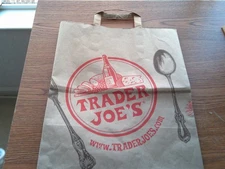 Lot of 12 Trader Joe’s  Paper Grocery Bags Flat Bottom  Reusable  Eco Crafts