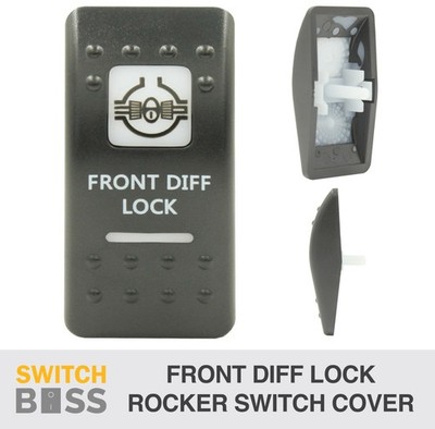Rocker Switch Cover Only FRONT DIFF LOCK suit White LED Boat Caravan Marine 4x4