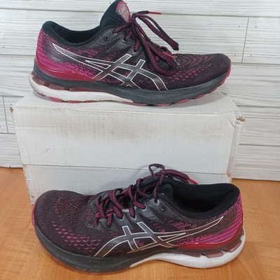 ASICS Gel kayano 28 Shoes Womens 8.5 Black Pink Running Sneakers Cushioned