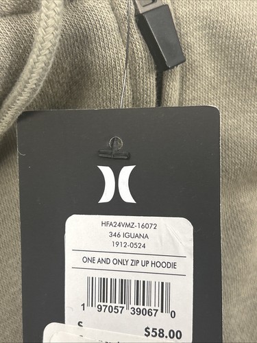 NWT Hurley Men's One and Only Full Zip Hoodie Iguana Size Small - Picture 4 of 5