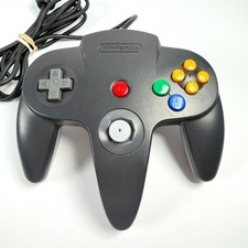 Nintendo 64 N64 OEM Original Controller Black and Gray - Tested Loose Stick