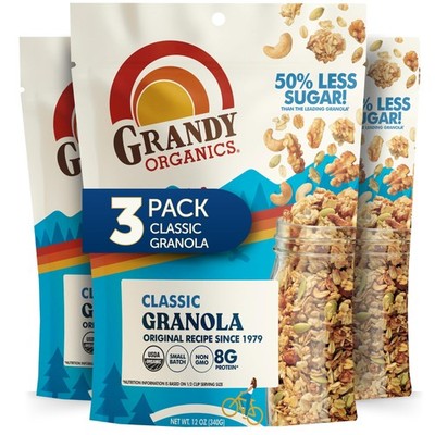 Classic Granola - Certified Organic & Low Sugar Granola - 8g Protein - Non GM...