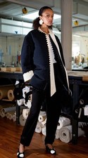 Tory Burch Embellished Quilted Chevron Jacquard Coat Warm READ Msrp$1498