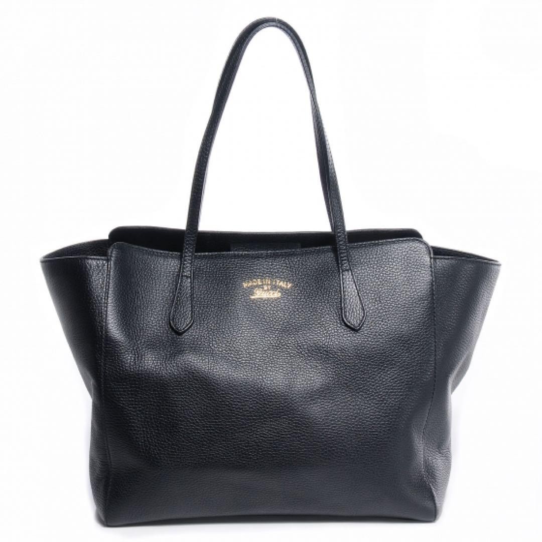 Gucci Black Leather Large Tote Handbag 354397 New