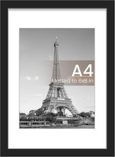 upsimples A4 Picture Frame, Display Pictures 6x8 with Mat or 8.3 x 11.7 Without,