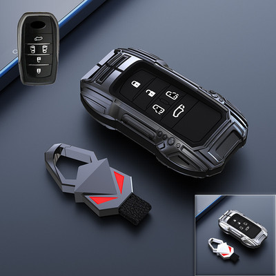 Zinc Alloy Silicone Car Key Fob Case Cover For Toyota Alphard Previa 2014-2020
