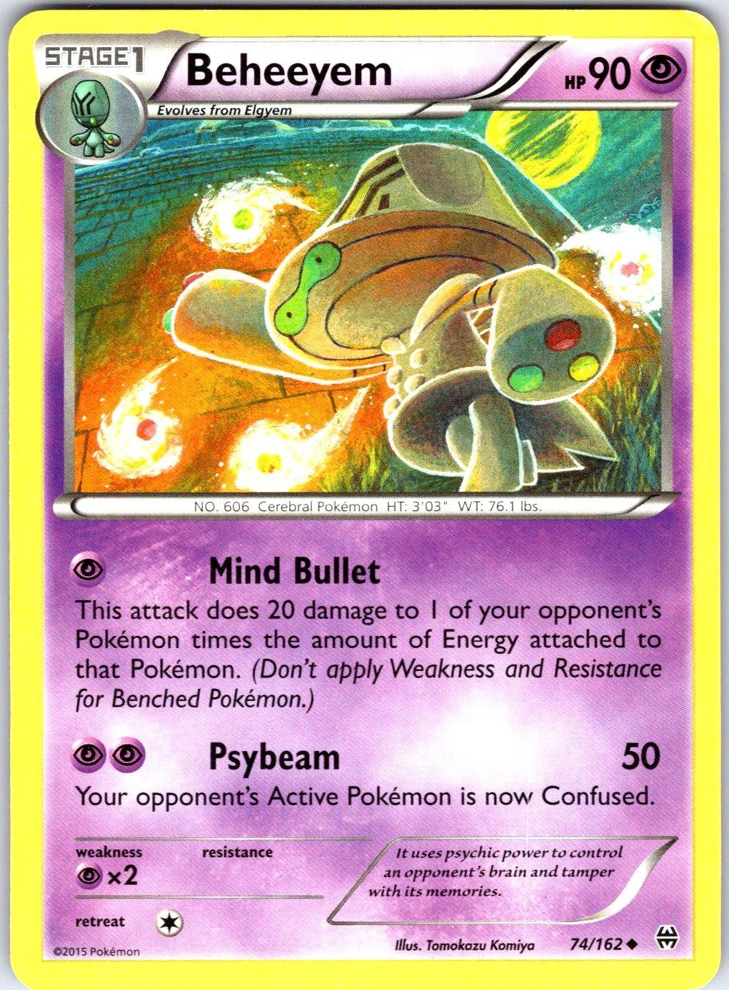 Beheeyem 74/162 Uncommon BREAKthrough Pokemon Lightly Played