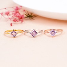 Natural Pink Amethyst Handmade Ring Bohemian 925 Sterling Silver Gemstone Ring
