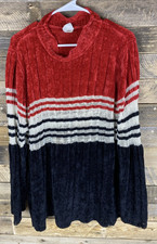 Women's Sz 22/24 Multicolor Long Sleeve Striped Sweater