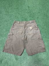 Carhartt Carpenter Shorts Mens Size 32 Brown Work Canvas Baggy B147 LBR MARKED