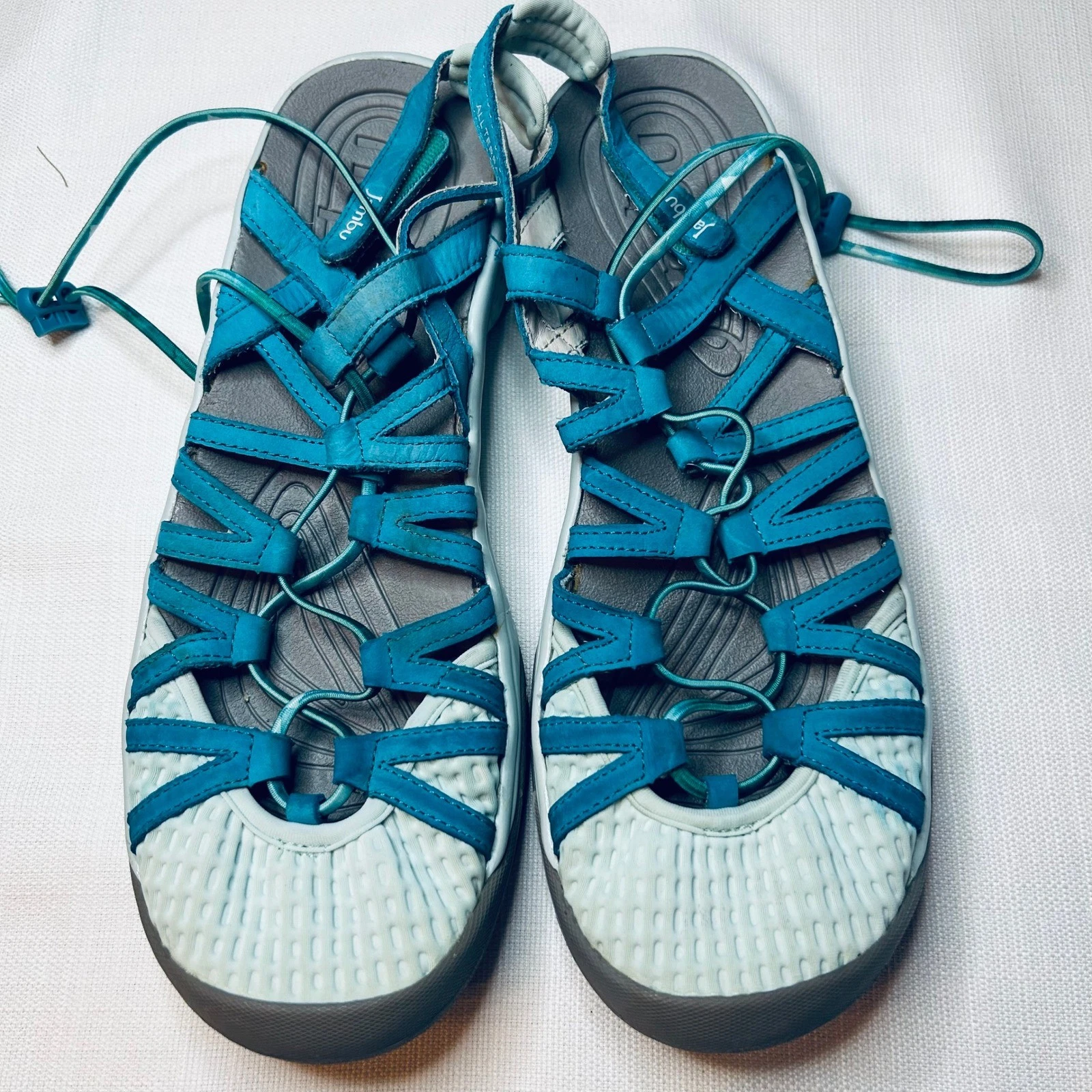 Jambu Water Sandals Womens 10 Teal Blue All-Terrain Hiking Sport Close Toe Shoes