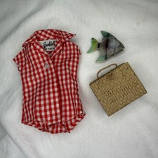 Vintage Picnic Set Mattel Barbie #967 Replacement Pcs Basket Bag Fish Top READ