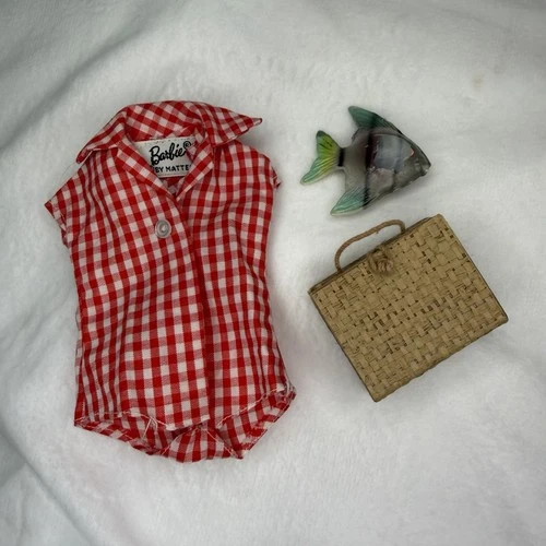 Vintage Picnic Set Mattel Barbie #967 Replacement Pcs Basket Bag Fish Top READ