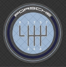 Manual Transmission decal for Porsche 7-spd. (blue/front adhesion)