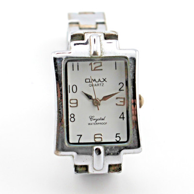 Original QMAX Crystal Damenuhr  Vintage Luxury Lady's Wristwatch Stainless Steel