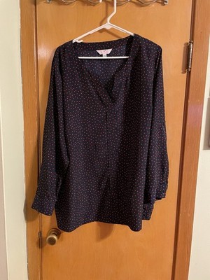 Julipa Women s 2x Navy with Red Hearts Blouse