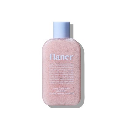FLANER Snowberry Sorbet Glow Body Scrub, Korean Body Wash for Silky Soft Skin