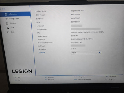 Lenovo Legion Pro 5i 16IRX8 i7-13700HX RTX 4060 32GB 1TB 240Hz Gaming 82WK0082US