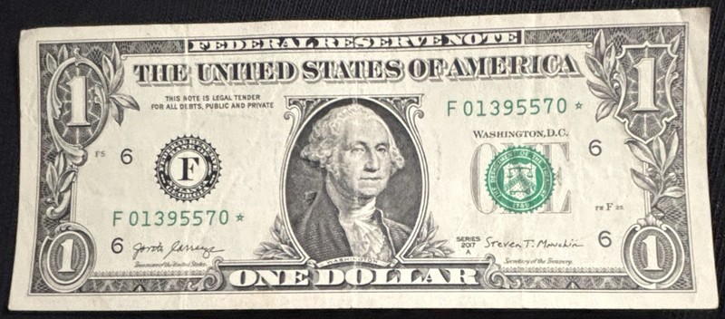2017 A Atlanta $1 Bill Star Note ⭐️ All Odds Fancy Numbers Note
