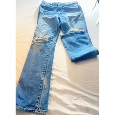 Vintage Wrangler Jeans 32x32 USA Made Paint Splatter Distressed Workwear