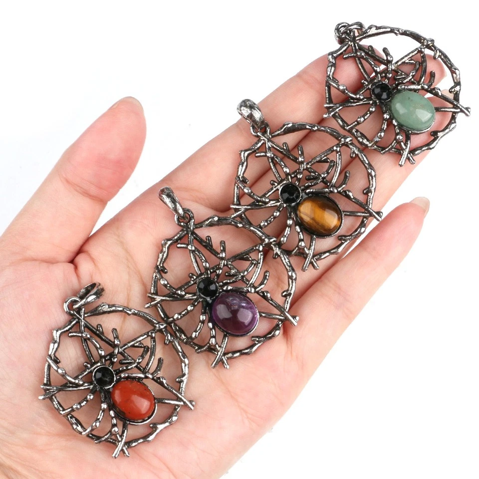 Драгоценные камни полые паутина сетка подвеска кристалл чакра овальная бусина энергия рейки - Изображение 2 из 4