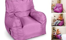 Bean Bag Chair with Drink Holder and Pocket Smartmax, Radiant Orchid Dorm