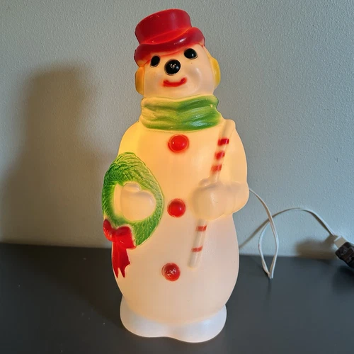 1968 Empire Snowman Blow Mold 13" Tabletop Christmas Light Up USA Vintage WORKS! - Picture 11 of 15