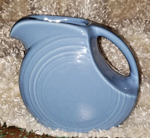 Homer Laughlin HLC Fiesta Fiestaware Disc Jug  Peacock Blue Pitcher USA