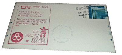 1978 CANADIAN NATIONAL ENVELOPE FIRST PASSENGER TRAIN IN NWT INUKSHUK EXPRESS