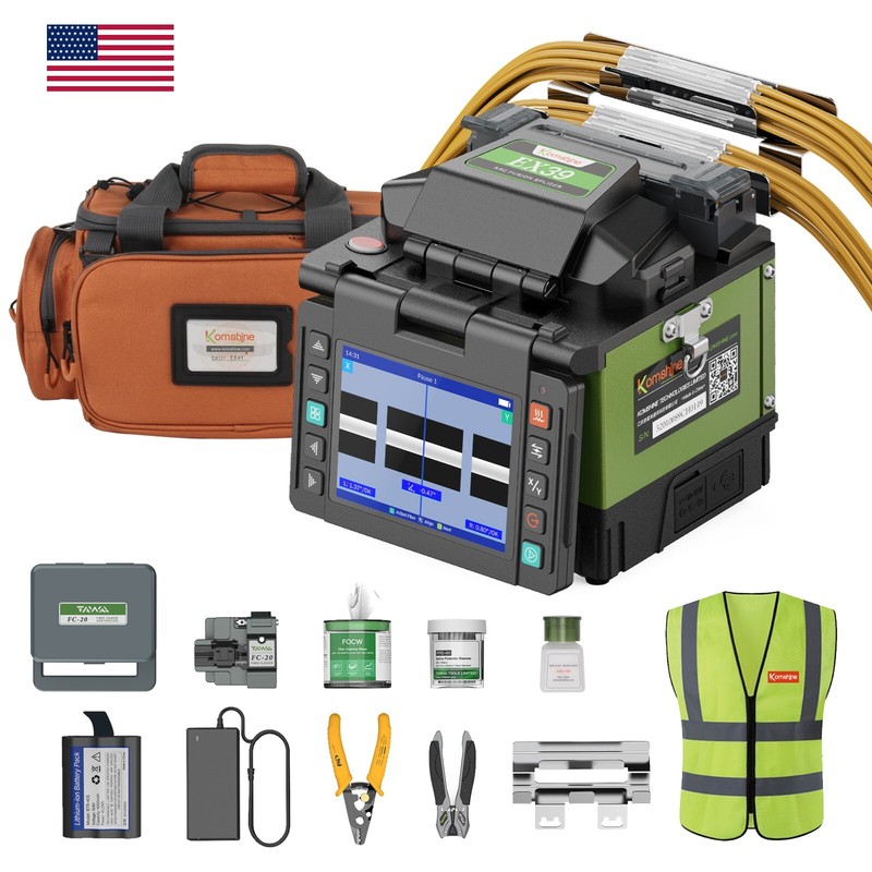 Komshine Fiber Optic Fusion Splicer EX39 Mini Size FTTx Welding Machine Ship USA
