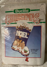 Bucilla  Dreaming Teddy Felt Stocking Size 18" Felt Diagonal Craft Kit 82521