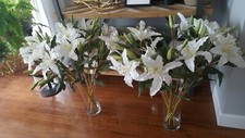 Artificial White Tiger Lily Stems - Bundle Lot 22