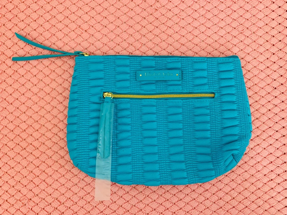 Nuevo Elizabeth Arden NeonBlue pvc-Cuero Bolso de Mano Cosméticos Bolsa de Viaje BOLSO DE MAQUILLAJE Foto 2 de 4