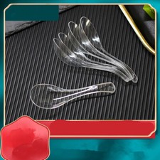50 CLEAR MINI PLASTIC CHINESE SPOON PARTY DISH TASTE CANAPE NIBBLES START