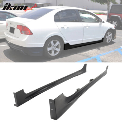 Fits 06-11 Honda Civic Sedan Mugen RR Style Side Skirts Extension In Pair PP 2PC