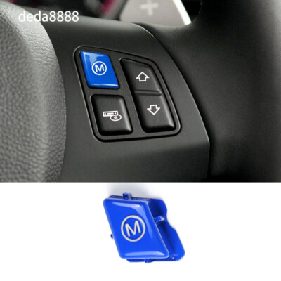 Blue Steering Wheel M Button Trim for BMW 3 Series M3 E90 E92 E93 2007-13 Msport