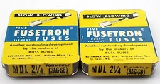 Lot of 10 Vintage Bussmann MDL2-1/4 125V 2-1/4 Amp Slow Blow 1/4" x 1-1/4" Fuses