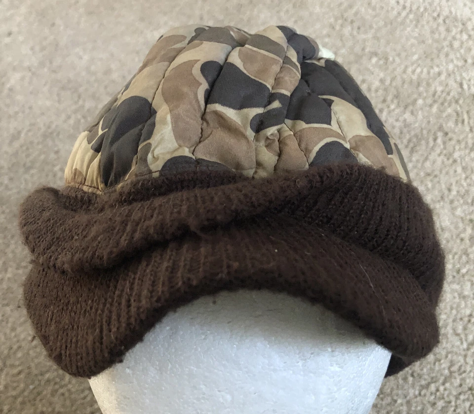 Columbia Sportswear Co Portland Ore. USA Camo Cap Hat vtg 60s 70s Insulated Knit - Image 4 of 4