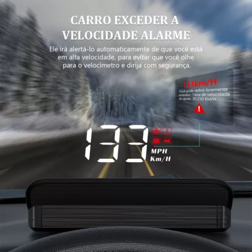 Car HUD Head Up HD Display Over Speed Warning OBD2 Projector Digital Speedometer - Picture 7 of 13