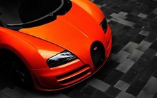 Cars orange bugatti sport Desk Mat Stitched